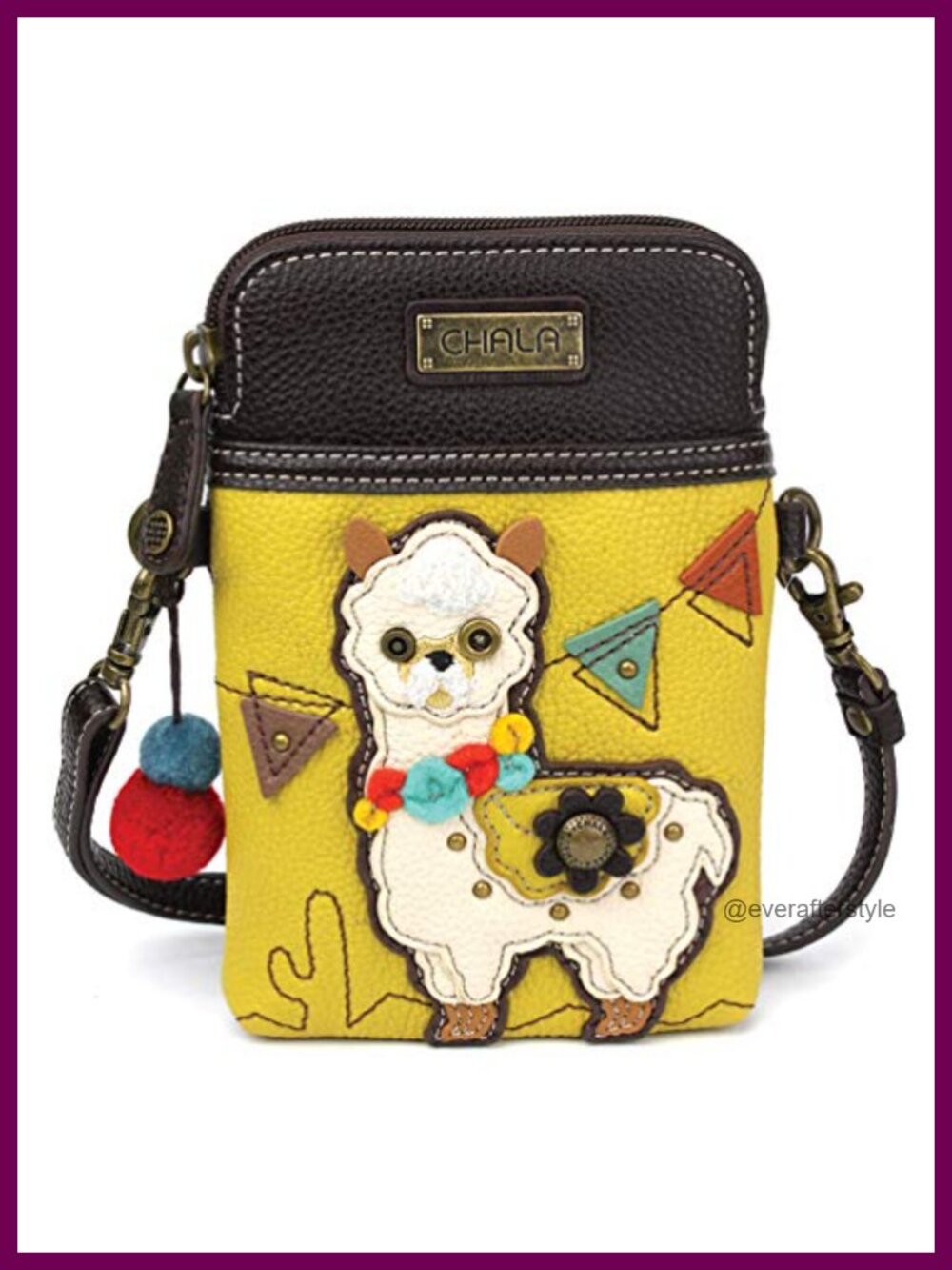 Vegan Leather Canvas Cell Phone Crossbody Purse Adjustable Strap Compact